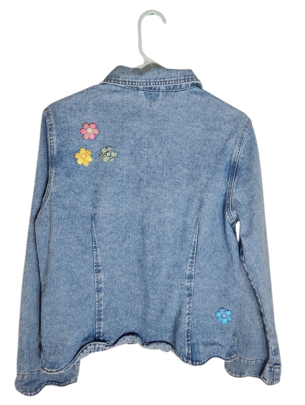 Isabella Bird Floral Embroidered Light Wash Light Weight Jacket - Picture 5 of 7